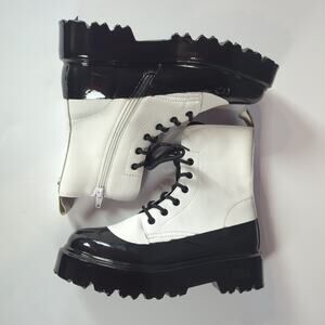 Cult Black White Platform Combat Boots EU 40 US 9-9.5 Goth Grunge Chunky Lug